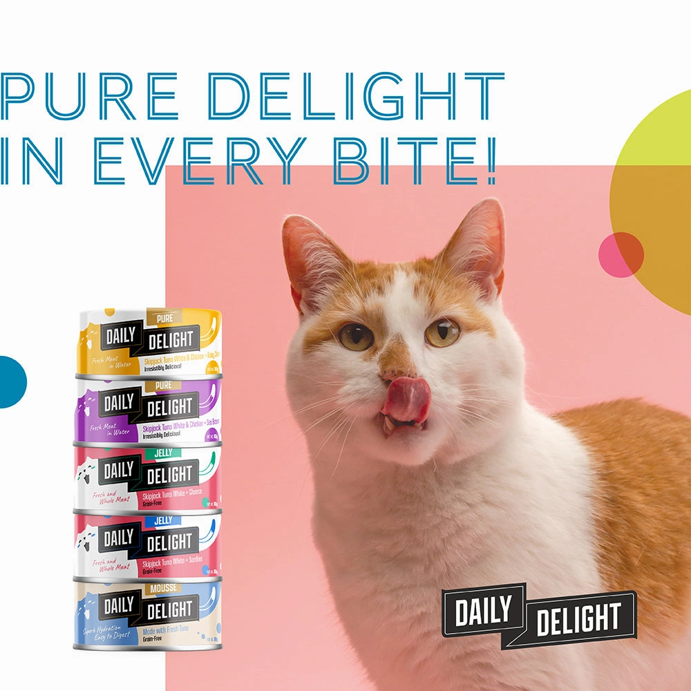 Daily Delight Cat Pure Skipjack Tuna White & Chicken with Shrimp 80g (DD45)