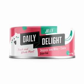 Daily Delight Skipjack Tuna White with Cheese in Jelly Canned Cat Food 80g cat food cans soft cat food high protein cat food natural cat food senior cat food