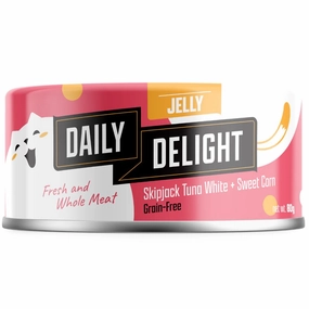 Daily Delight Skipjack Tuna White with Sweet Corn in Jelly Canned Cat Food 80g natural cat food soft cat treats freeze dried cat food organic cat treats indoor cat food