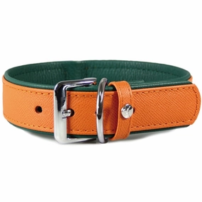 Das Lederband Firenze Leather Dog Collar (Orange/Forest) grain free dog food natural dog biscuits high protein dog food dog food pack dog meat sticks