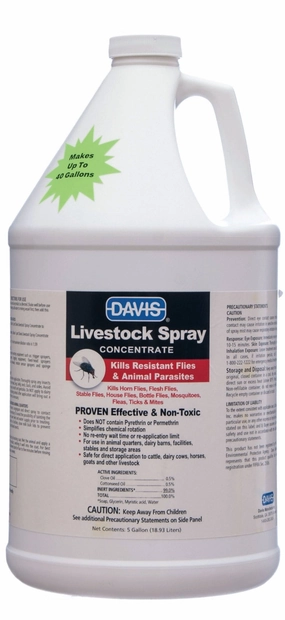 Davis Livestock Fly Spray, Concentrate, Gallon sheep feed sheep mineral sheep hay sheep pellets sheep salt block
