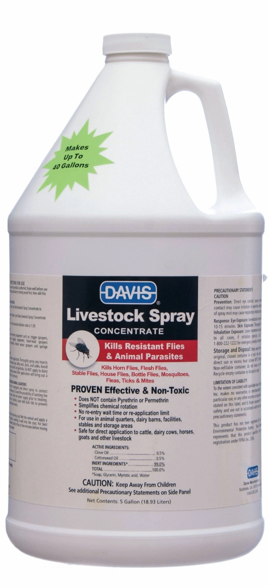 Davis Livestock Fly Spray, Concentrate, Gallon sheep feed sheep mineral sheep hay sheep pellets sheep salt block