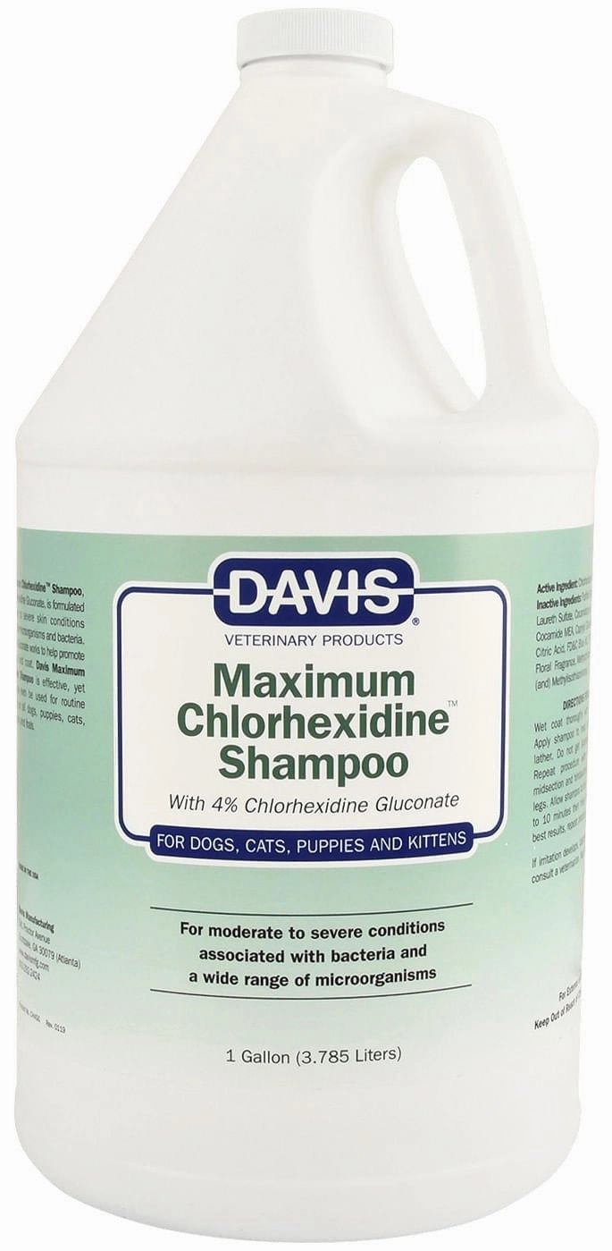 Davis Maximum Chlorhexidine (4%) Shampoo cat grooming cat shampoo cat conditioner cat comb cat grooming glove