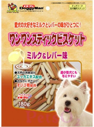 Doggyman Chicken Liver & Milk Stick Biscuit 180g dog supplies dog food toys accessories dog bed