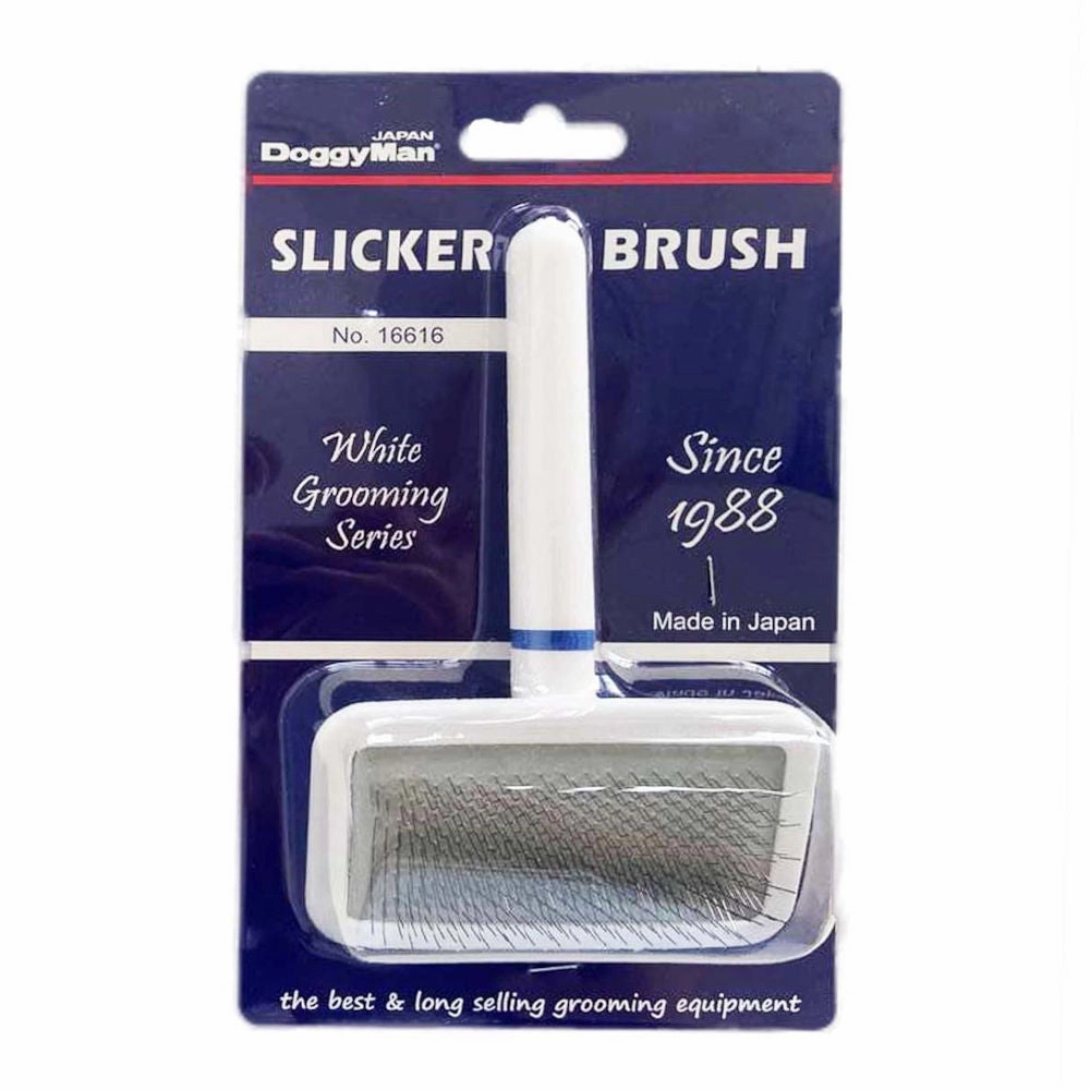 DoggyMan White Grooming Slicker Brush For Cats & Dogs dog leash leather leash nylon leash long leash dog chain leash