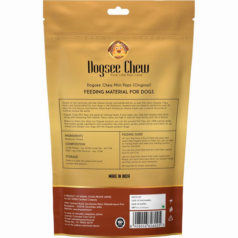 Dogsee Chew Mini Pops Himalayan Cheese Grain-Free Dog Treats 70g