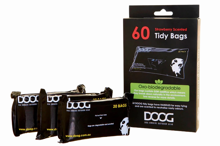 DOOG Biodegradable Pickup Bags 60ct (3pks of 20) dog pain relief hip joint supplement senior dog care pet arthritis aid dog skin supplement