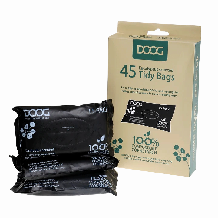 DOOG Compostable Pickup Bags 45ct (3pks of 15) dog pain relief hip joint supplement senior dog care pet arthritis aid dog skin supplement