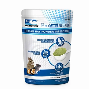 Dr Bunny Procare Rehab Hay Powder 150g puppy starter kit puppy crate puppy collar puppy pee pad puppy food