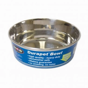Durapet OurPets Premium Rubber-Bonded Stainless Steel Bowl - 1.25 quarts dog pain relief hip joint supplement senior dog care pet arthritis aid dog skin supplement