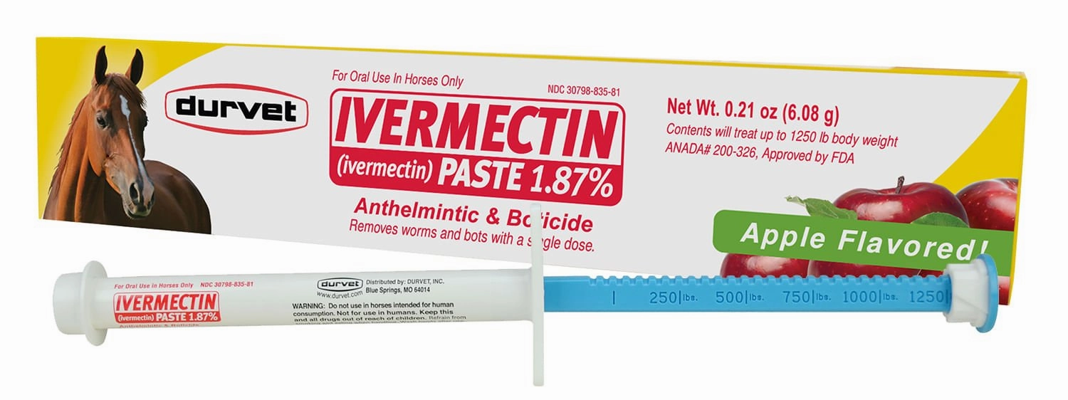 Durvet Ivermectin Horse Dewormer Paste 1.87%, Apple Flavor, 6.08 gm tuff dog toys durable toys for dogs chew tested toys hard chew toy strong plush