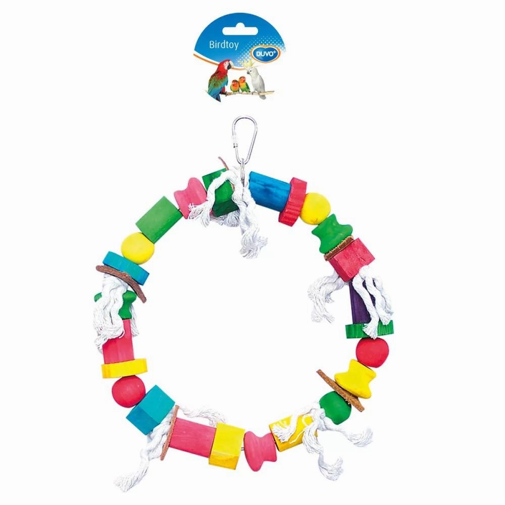 Duvo Birdtoy Colourful Cubes With Rope Ring 30cm bird cage parrot food bird toys bird perch bird treats