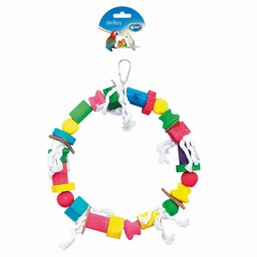 Duvo Birdtoy Colourful Cubes With Rope Ring 30cm bird cage parrot food bird toys bird perch bird treats