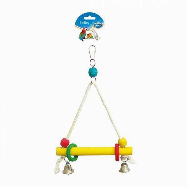 Duvo Birdtoy Swing In Rope Wooden Cubes 20cm x 30cm bird cage parrot food bird toys bird perch bird treats