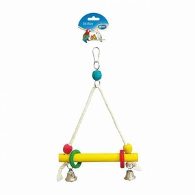 Duvo Birdtoy Swing In Rope Wooden Cubes 20cm x 30cm bird cage parrot food bird toys bird perch bird treats