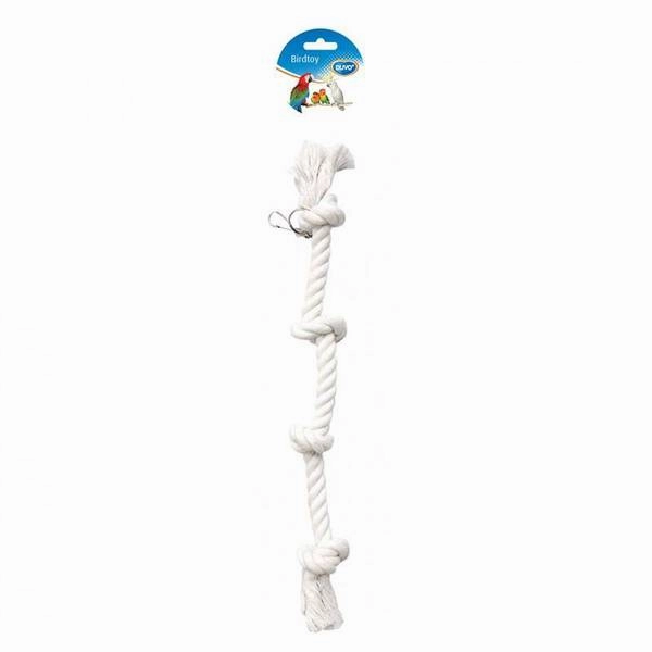 Duvo Birdtoy White Rope 6 Knots 74cm bird cage parrot food bird toys bird perch bird treats