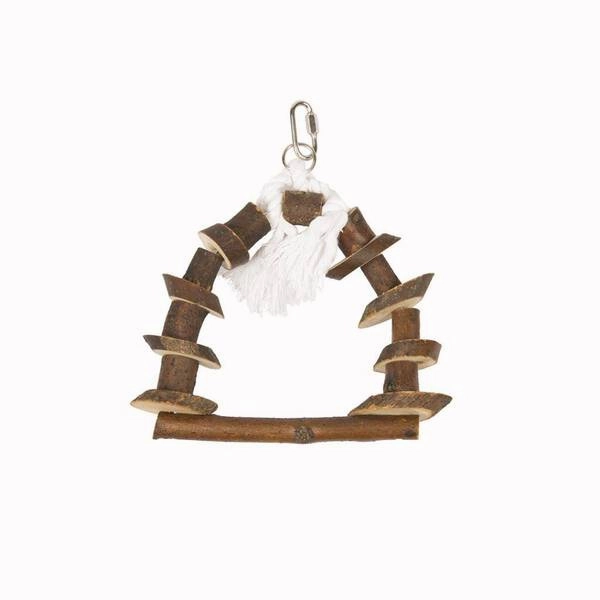Duvo Birdtoy Wooden Swing with Rope 25cm x 20cm bird cage parrot food bird toys bird perch bird treats