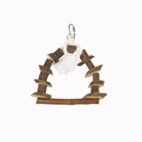 Duvo Birdtoy Wooden Swing with Rope 25cm x 20cm bird cage parrot food bird toys bird perch bird treats