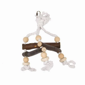 Duvo Birdtoy Wooden Triangle with Rope 16cm x 16cm x 16cm bird cage parrot food bird toys bird perch bird treats