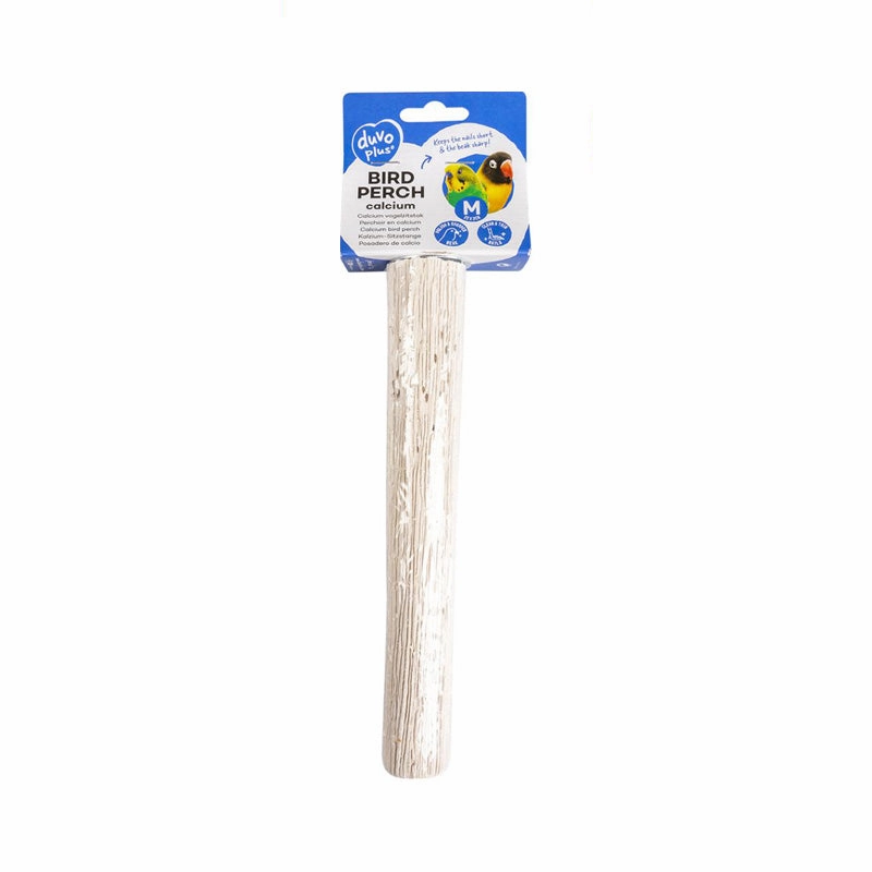 Duvo Plus Calcium Bird Perch White M 20cm x 3cm bird cage parrot food bird toys bird perch bird treats