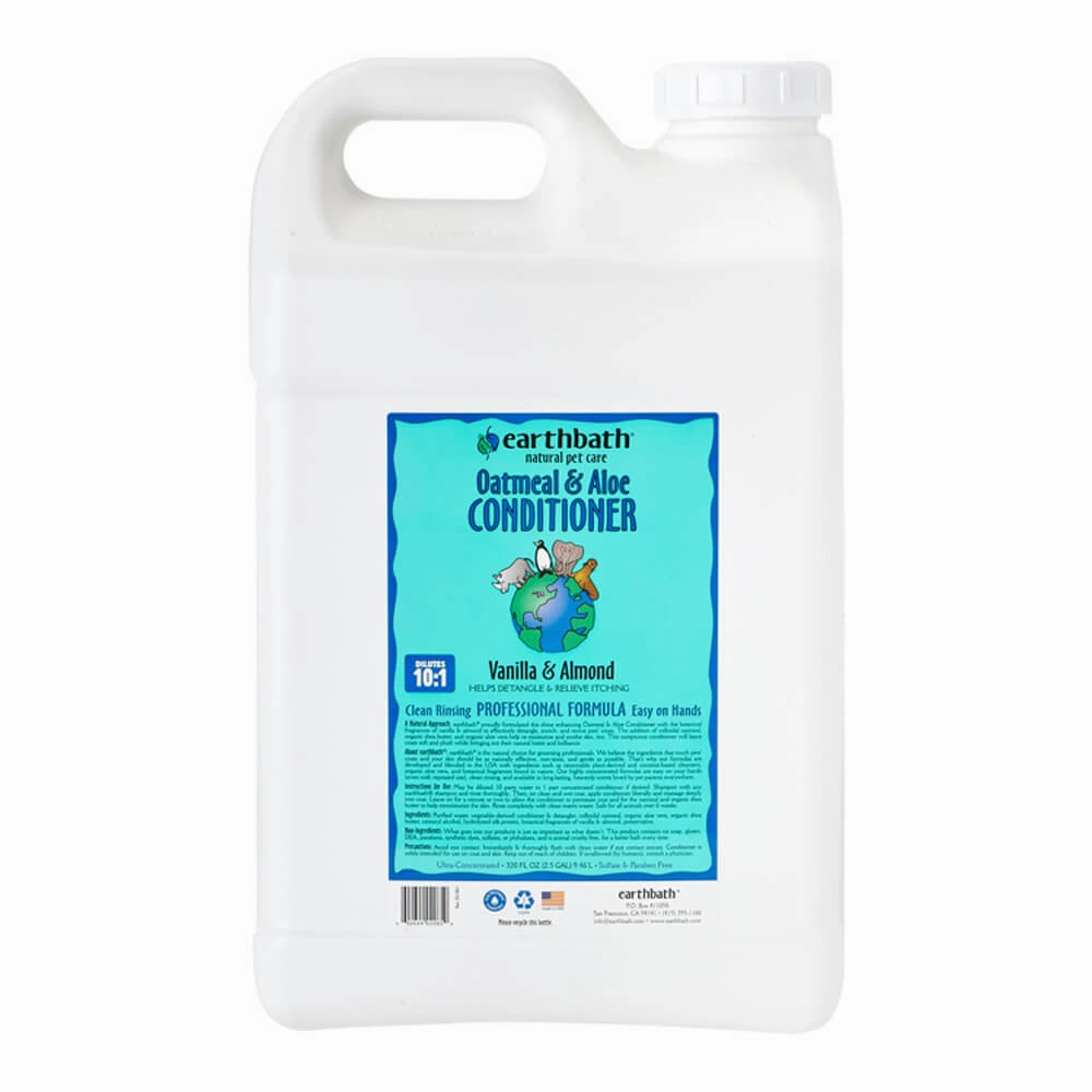 EARTHBATH Oatmeal & Aloe Conditioner, Vanilla Almond Scent - 320 oz (2.5 Gal) cat climbing tree cat hammock cat steps cat grooming kit cat safety gate