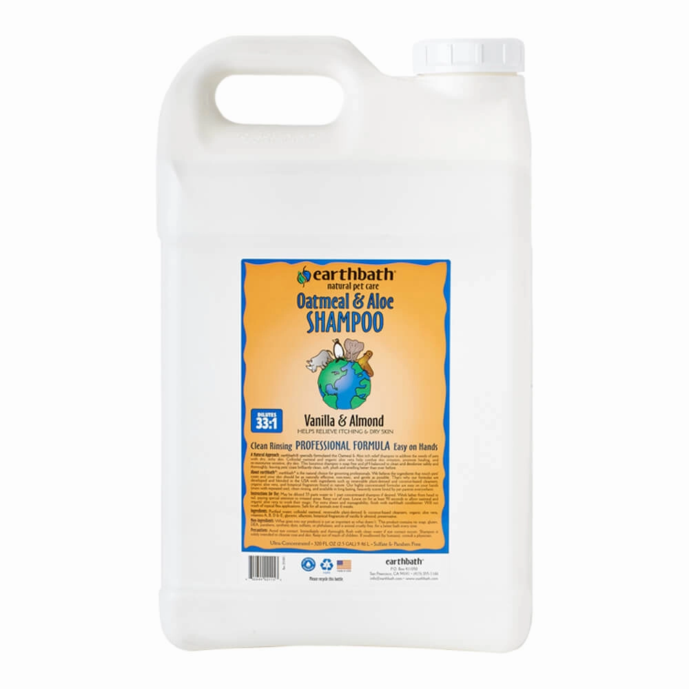 EARTHBATH Oatmeal & Aloe Shampoo, Vanilla Almond Scent - 320 oz (2.5 Gal) cat climbing tree cat hammock cat steps cat grooming kit cat safety gate