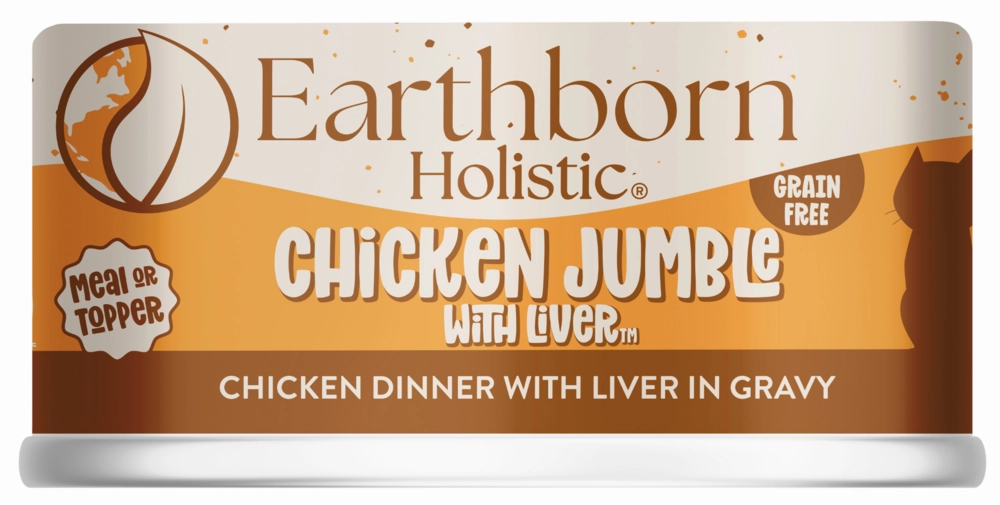 Earthborn Holistic Grain Free Chicken Jumble with Liver Canned Cat Food cat calming diffuser cat stress relief anxiety cat treats cat relaxing spray pet mood aid