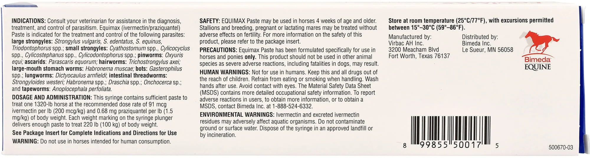 Equimax Horse Wormer Paste, Apple Flavored