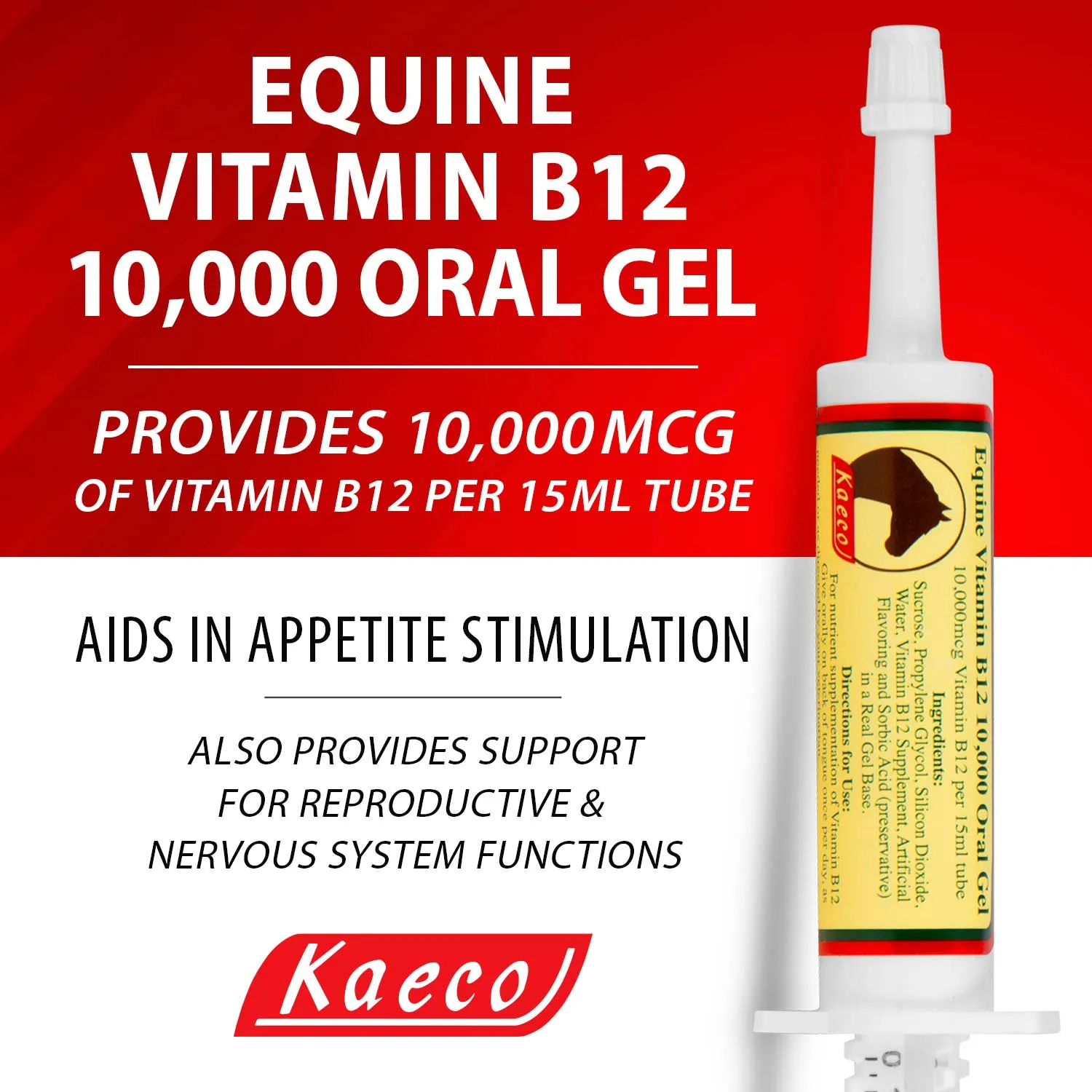 Equine Vitamin B12 Gel, 15 mL (3 Dose) Tube