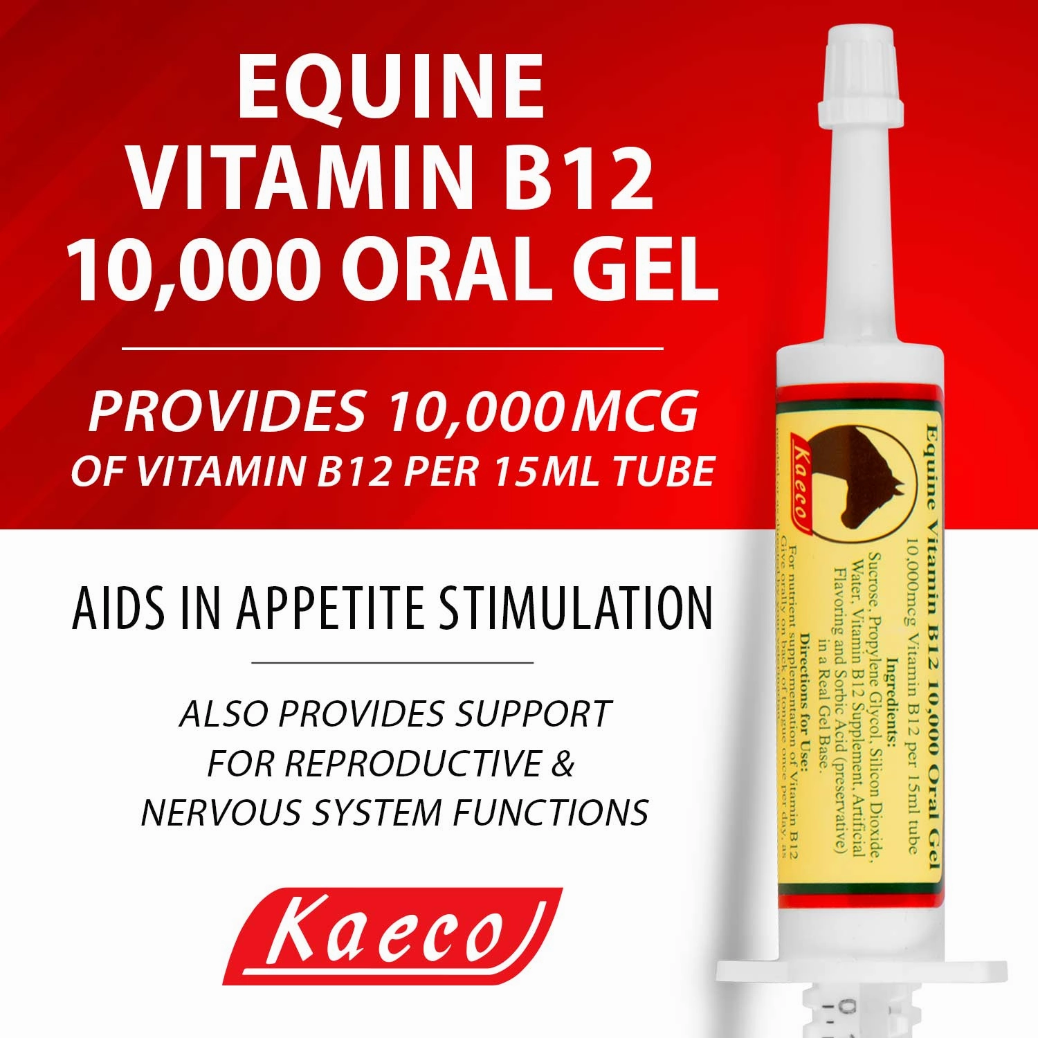 Equine Vitamin B12 Gel, 15 mL (3 Dose) Tube