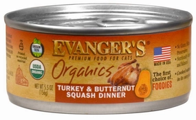 Evanger's Organics Turkey and Butternut Squash Canned Cat Food cat calming diffuser cat stress relief anxiety cat treats cat relaxing spray pet mood aid