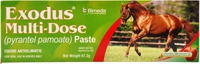 Exodus Multi-Dose Pyrantel Pamoate Horse Dewormer Paste, 2-dose tuff dog toys durable toys for dogs chew tested toys hard chew toy strong plush