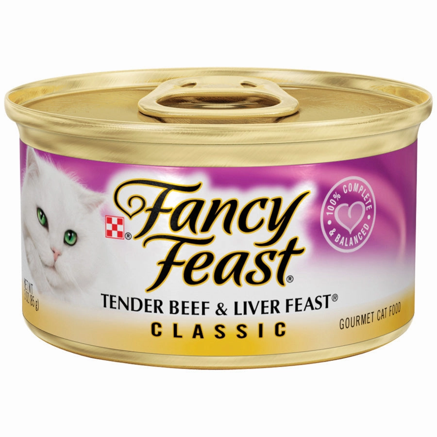 Fancy Feast Classic Beef & Liver Feast Wet Cat Food cat treats toys for cats cat hair remover cat cleaning supplies cat food bowl