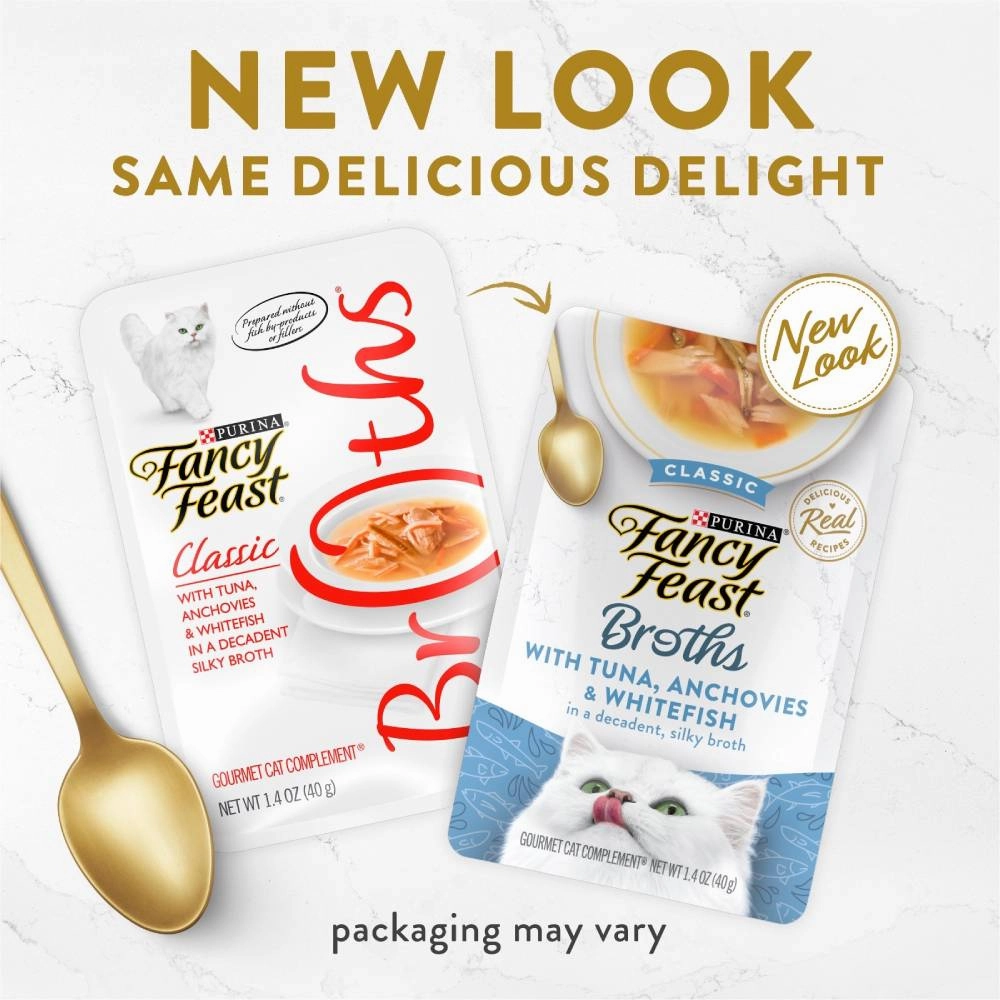 Fancy Feast Classic Broths with Tuna, Anchovies & Whitefish 40g