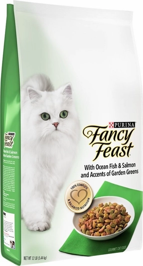 Fancy Feast Gourmet Filet Oceanfish Salmon and Accents of Garden Greens Dry Cat Food freeze dried dog food raw food for dogs dog freeze meal high protein dog food grain free freeze dog food