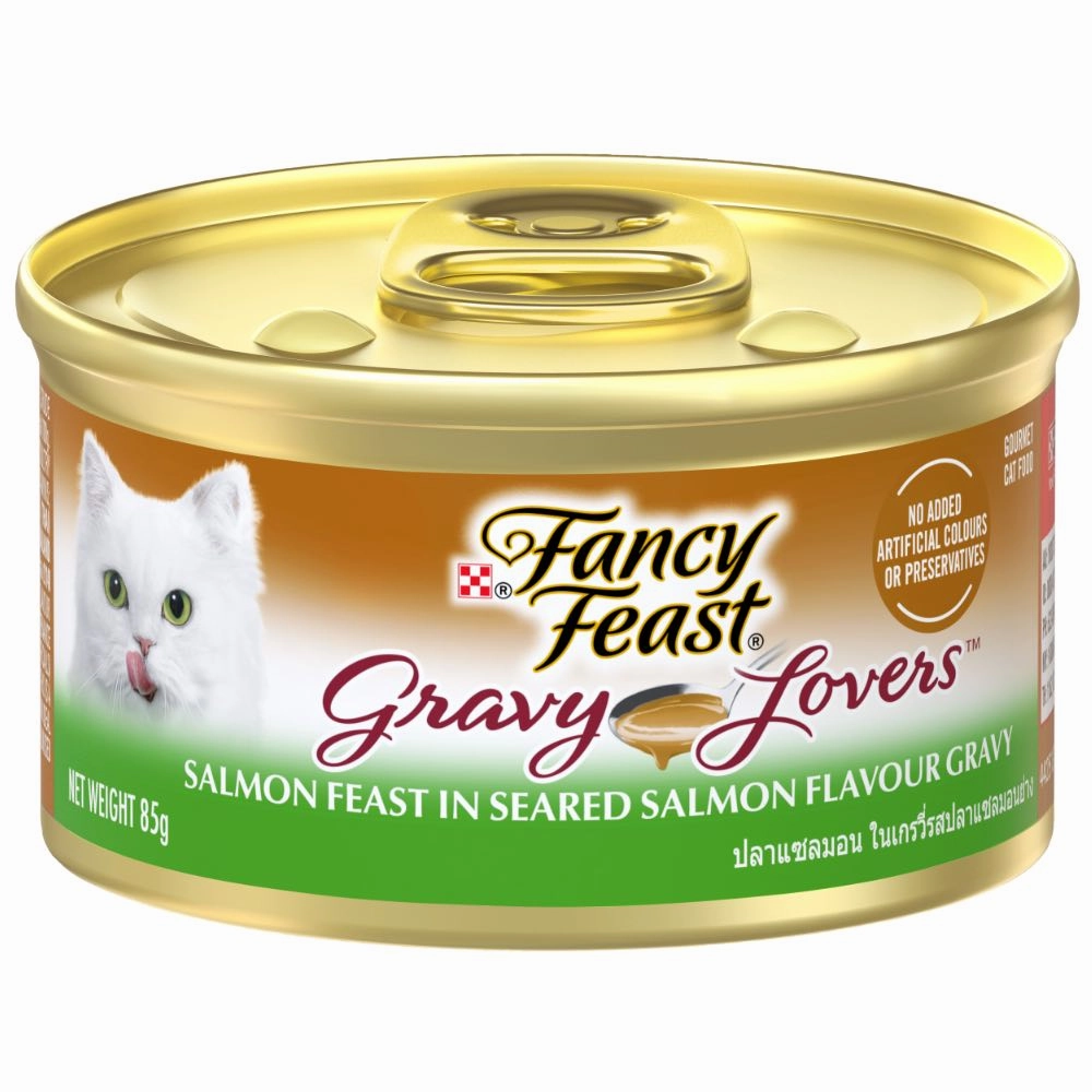 Fancy Feast Gravy Lovers Salmon Canned Cat Food 85g cat food cans soft cat food high protein cat food natural cat food senior cat food