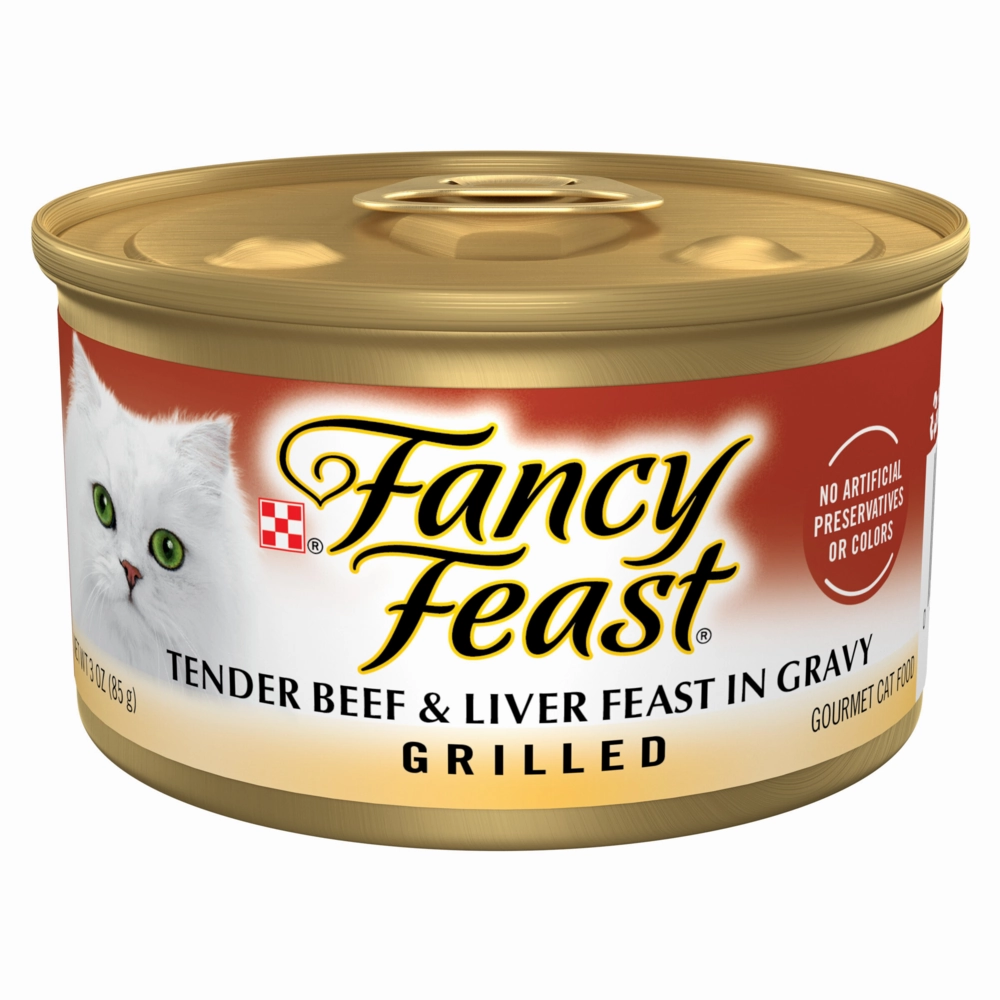 Fancy Feast Grilled Beef and Liver Canned Cat Food cat calming diffuser cat stress relief anxiety cat treats cat relaxing spray pet mood aid