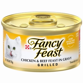 Fancy Feast Grilled Chicken & Beef Feast In Gravy Canned Cat Food 85g natural cat food soft cat treats freeze dried cat food organic cat treats indoor cat food