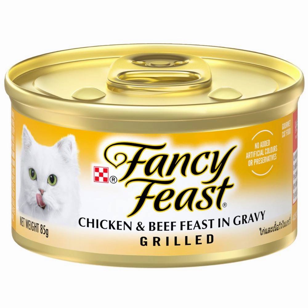Fancy Feast Grilled Chicken & Beef Feast In Gravy Canned Cat Food 85g natural cat food soft cat treats freeze dried cat food organic cat treats indoor cat food