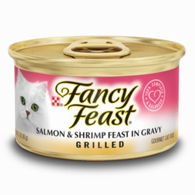 Fancy Feast Grilled Salmon & Shrimp Feast in Gravy Wet Cat Food cat supplies cat house cat tree cat feeder cat collar