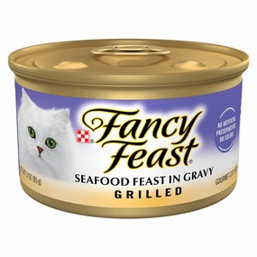 Fancy Feast Grilled Seafood Feast in Gravy Cat Food Canned cat calming diffuser cat stress relief anxiety cat treats cat relaxing spray pet mood aid
