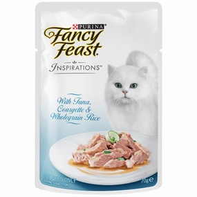 Fancy Feast Inspirations Tuna, Courgette & Whole Grain Rice Pouch Cat Food 70g x12 natural cat food soft cat treats freeze dried cat food organic cat treats indoor cat food