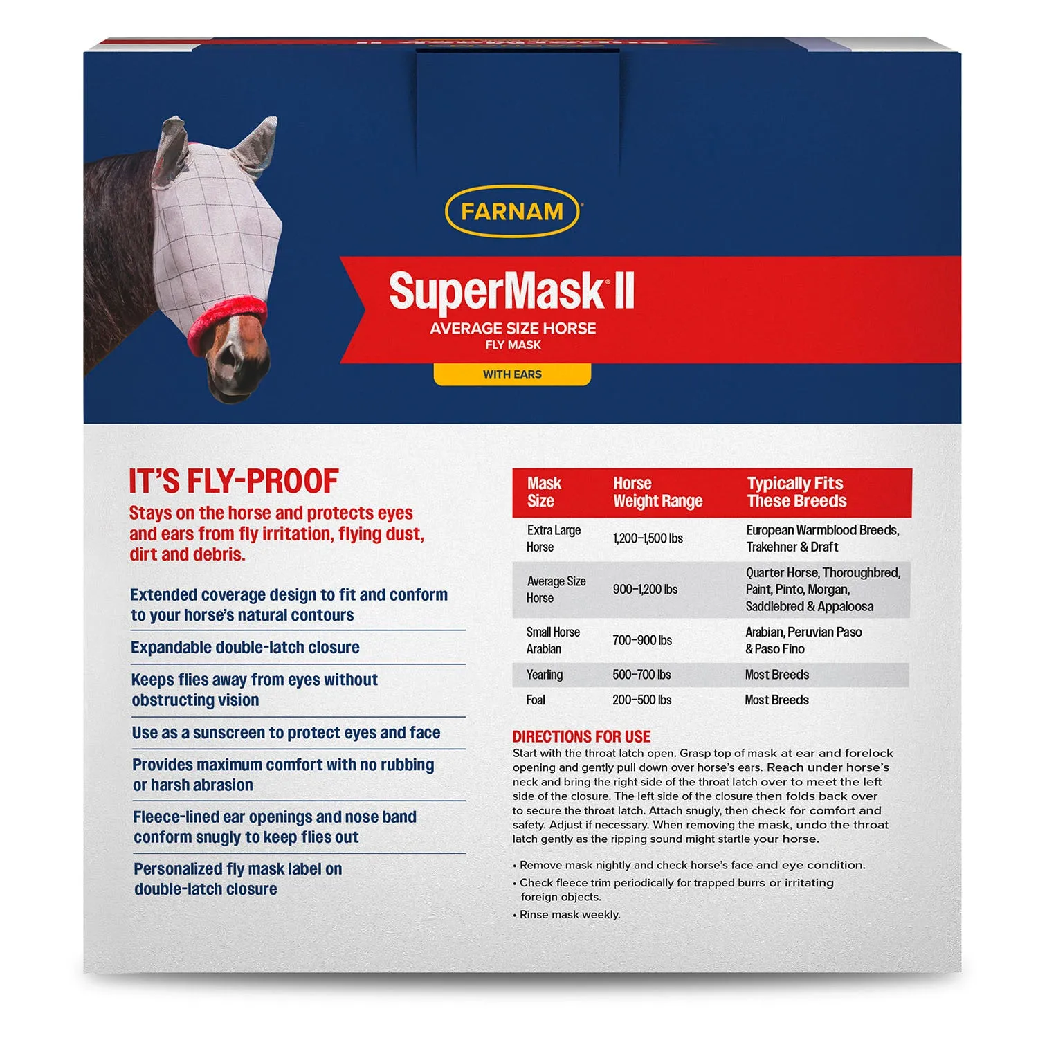 Farnam SuperMask II Horse Fly Mask with Ears