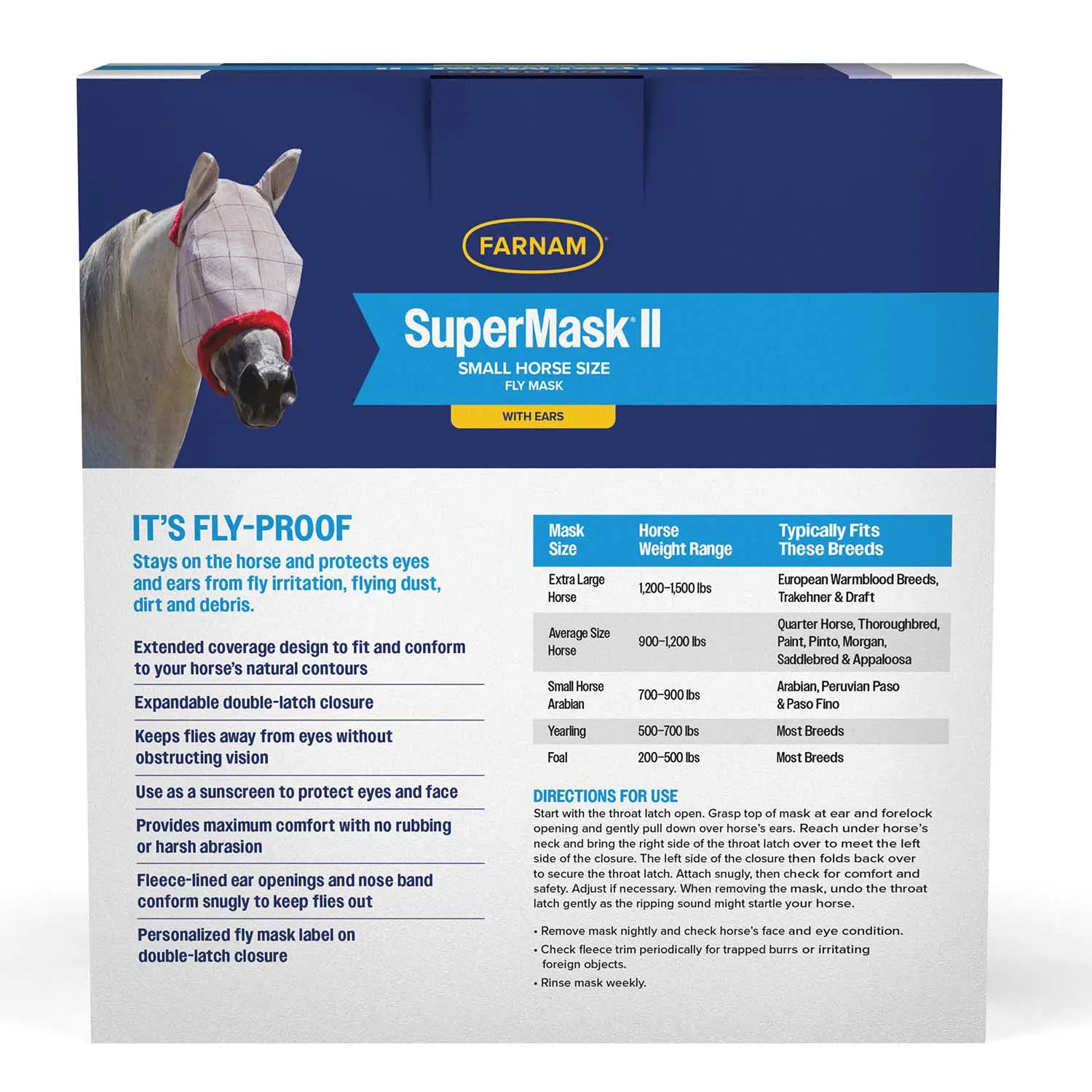 Farnam SuperMask II Horse Fly Mask with Ears