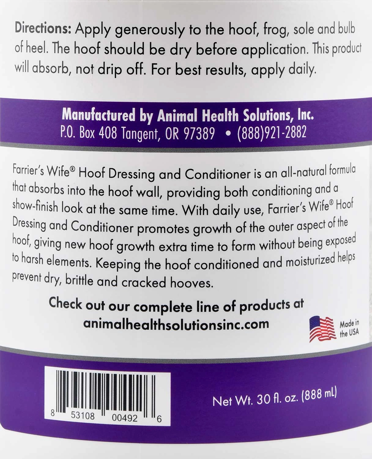 Farrier's Wife Hoof Dressing, 30 oz