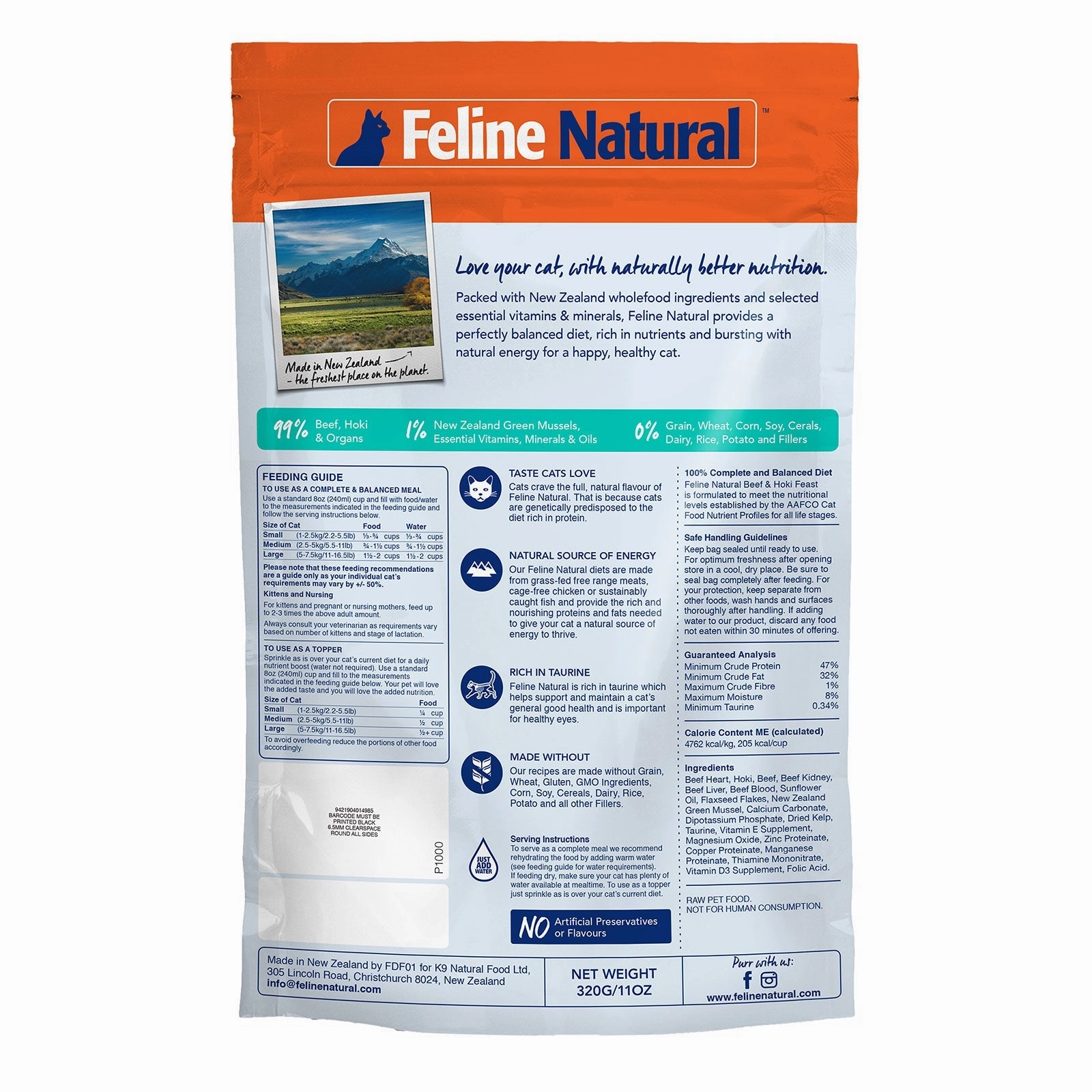 Feline Natural Cat Food Beef & Hoki
