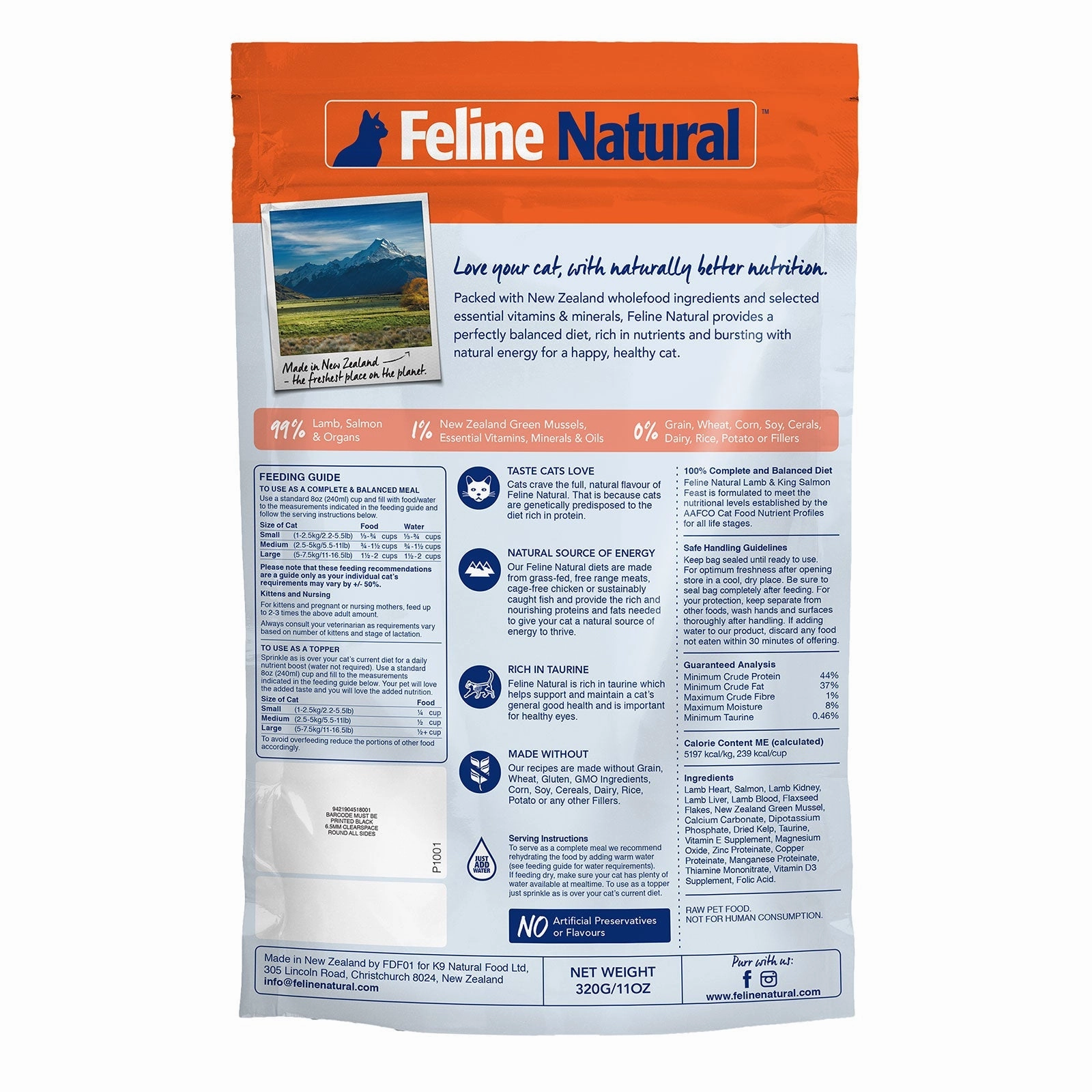 Feline Natural Cat Food Lamb & King Salmon