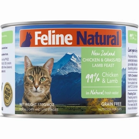 Feline Natural Chicken & Lamb Feast Canned Cat Food 170g cat food cans soft cat food high protein cat food natural cat food senior cat food