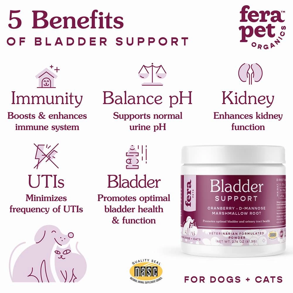 Fera Pets Bladder Support Supplement Powder For Cats & Dogs 2.16oz