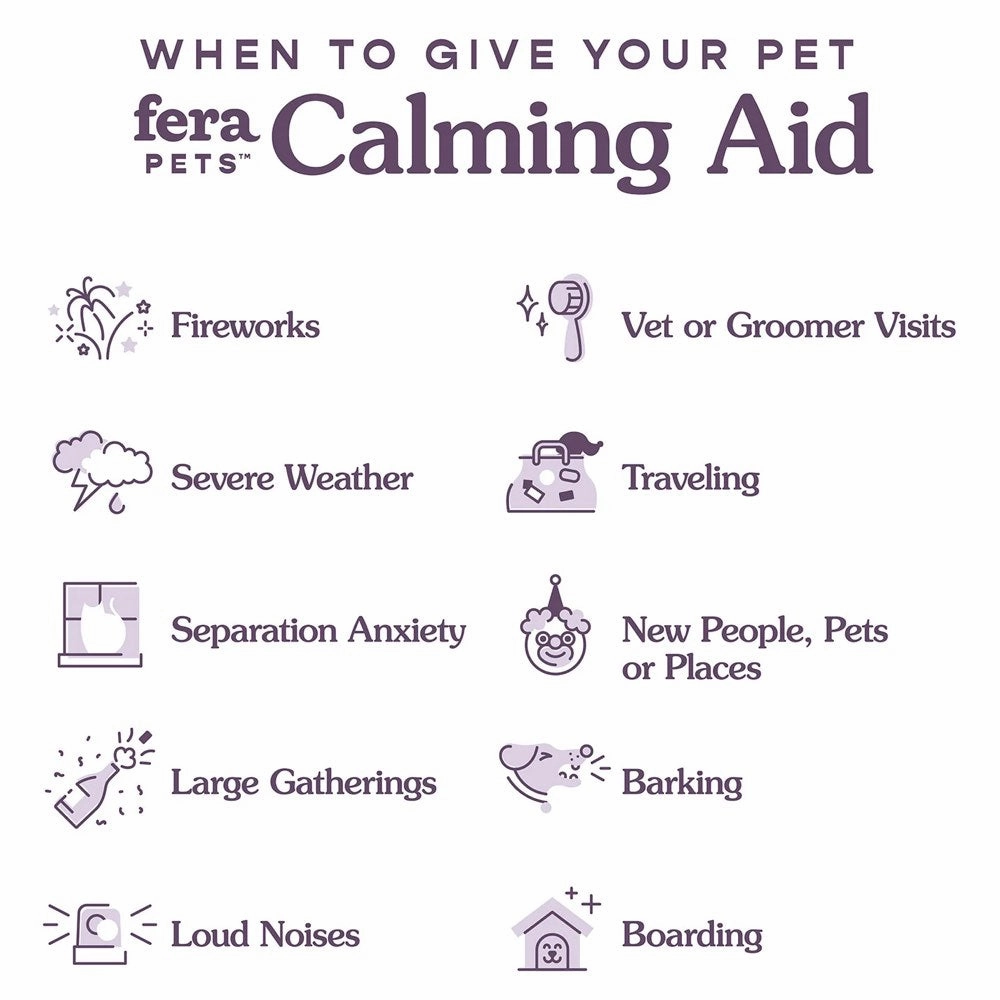Fera Pets Calming Support Supplement Powder For Cats & Dogs 2.5oz